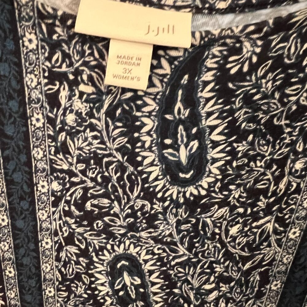 JJill Navy Paisley 3X dress - Picture 2 of 3